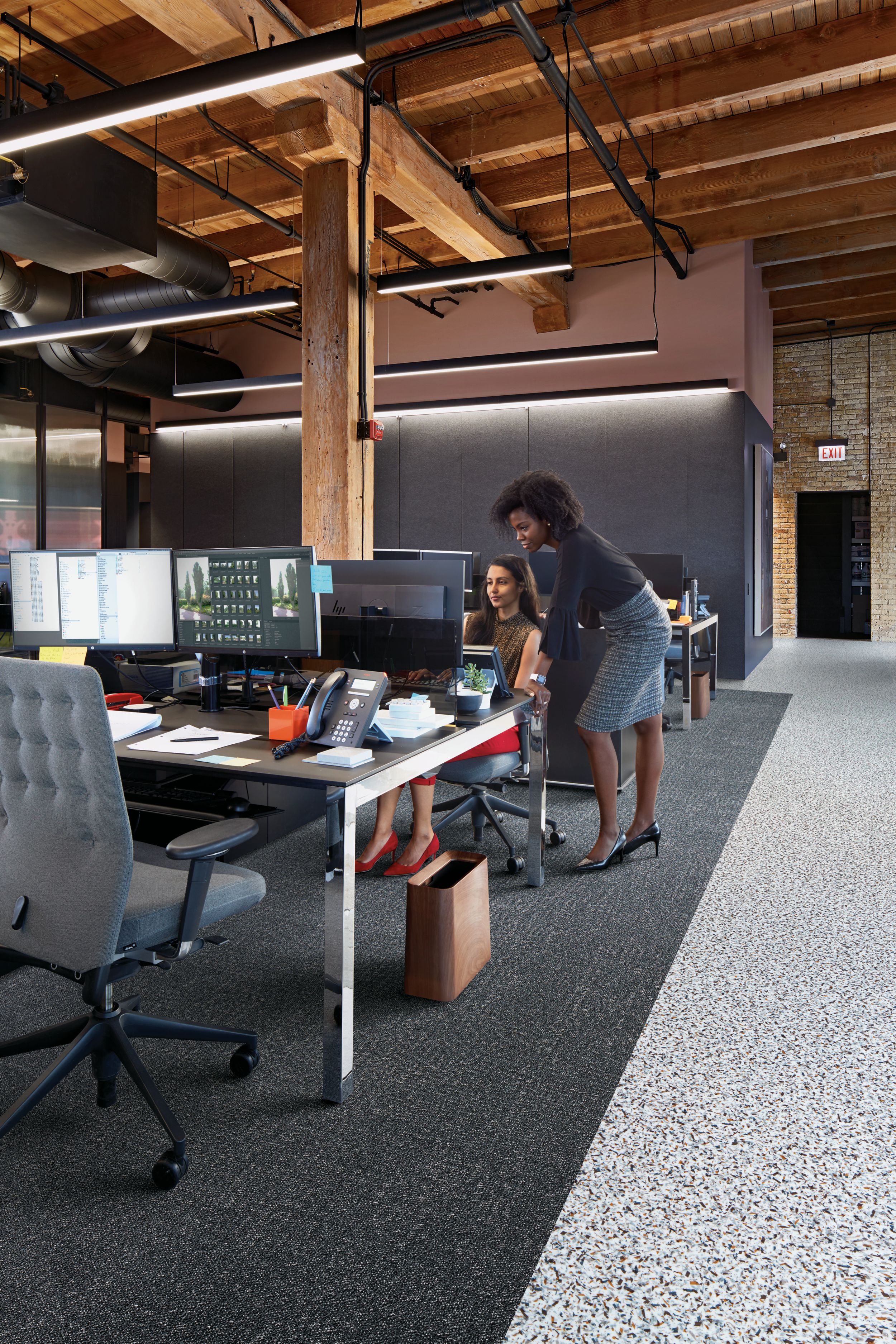 Interface Walk on By LVT and Step it Up carpet tile in common workspace image number 3